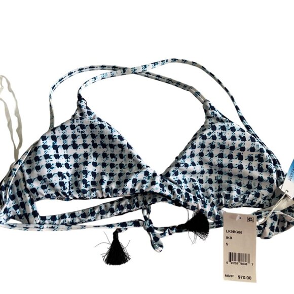 Lucky Brand Swim Reversible On the Grid Twist Bralette Bikini Top Small S - Picture 8 of 15